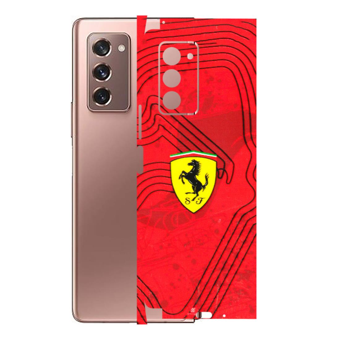 Samsung M/F/Note/Flip and C Phone Skins (All Models) - Red Ferrari Logo Stylish - 3D Embossed Finish (L-238) Samsung Galaxy Z Fold 2