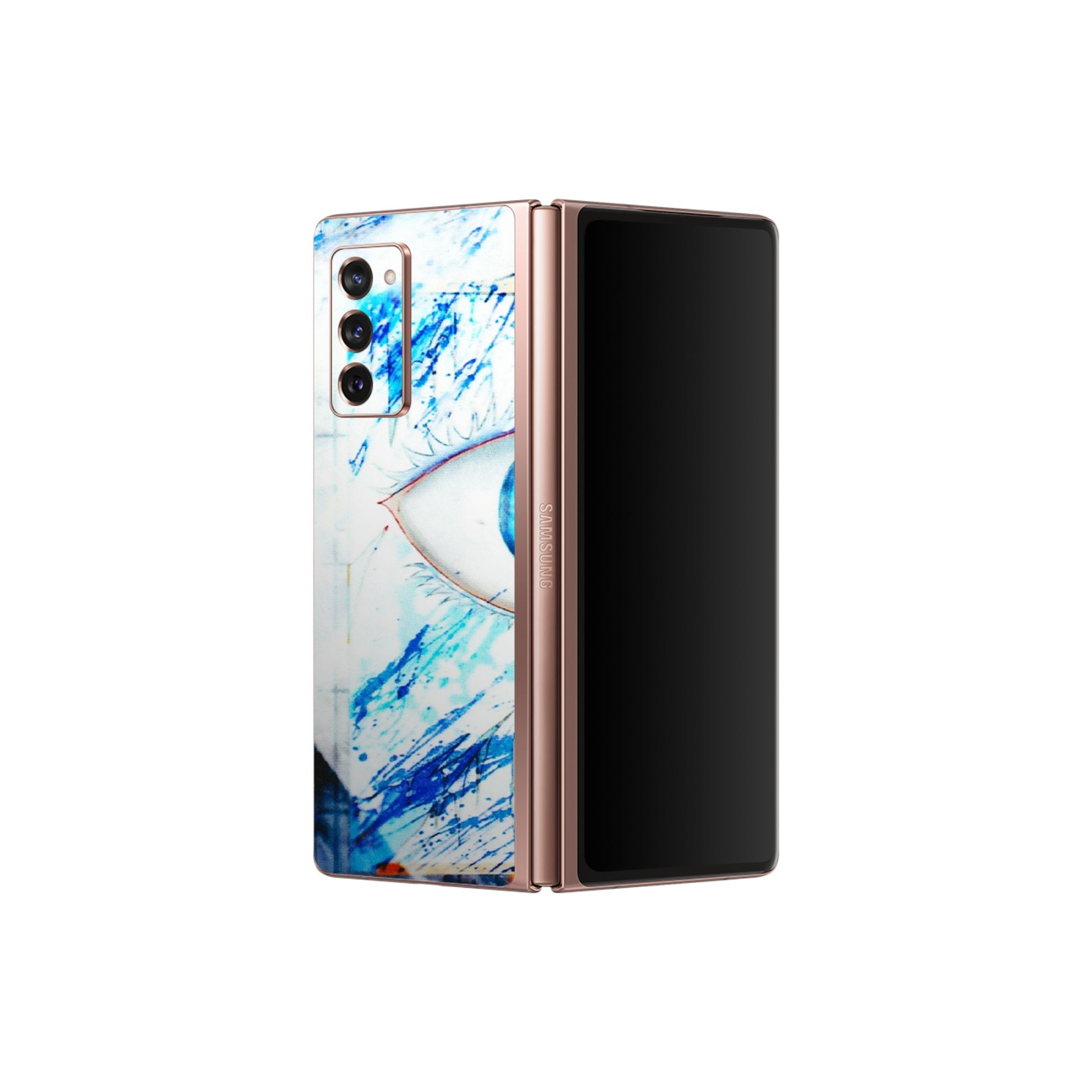 Samsung M/F/Note/Flip and C Phone Skins (All Models) - Gojo Satoru evil eye - 3D Embossed Finish (L-239) Samsung Galaxy Z Fold 2