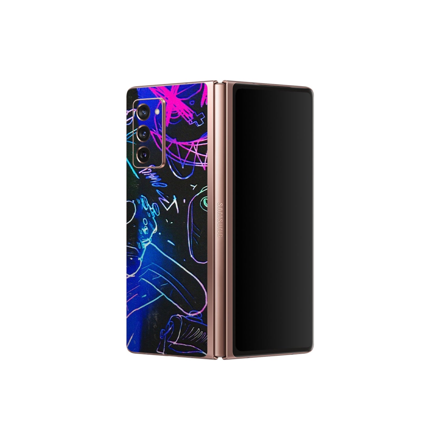 Samsung M/F/Note/Flip and C Phone Skins (All Models) - Gamers Paradise - 3D Embossed Finish (L-258) Samsung Galaxy Z Fold 2