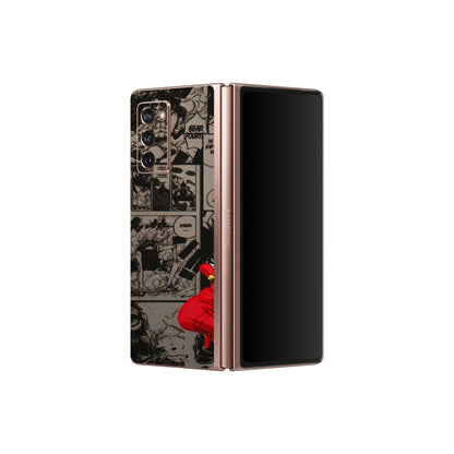 Samsung M/F/Note/Flip and C Phone Skins (All Models) - One Piece Rocket Punch Manga - 3D Embossed Finish (L-25) Samsung Galaxy Z Fold 2