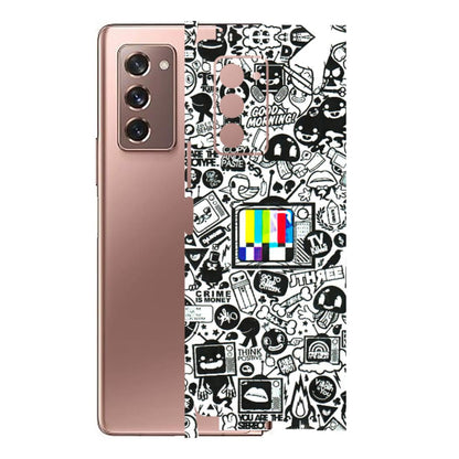 Samsung M/F/Note/Flip and C Phone Skins (All Models) - Doodles Positive Art - 3D Embossed Finish (L-263) Samsung Galaxy Z Fold 2