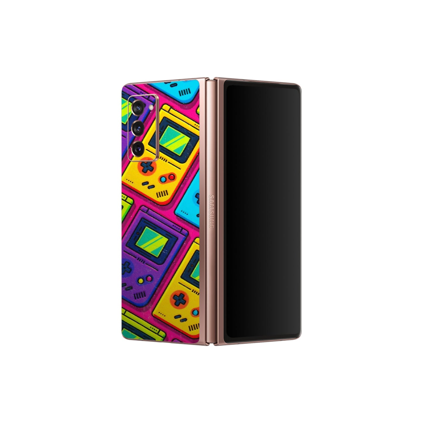 Samsung M/F/Note/Flip and C Phone Skins (All Models) - Gameboy Colourful - 3D Embossed Finish (L-266) Samsung Galaxy Z Fold 2