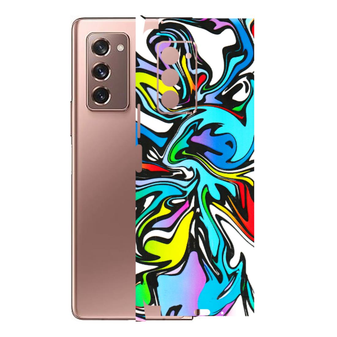 Samsung M/F/Note/Flip and C Phone Skins (All Models) - Abstract Colour Paints - 3D Embossed Finish (L-271) Samsung Galaxy Z Fold 2