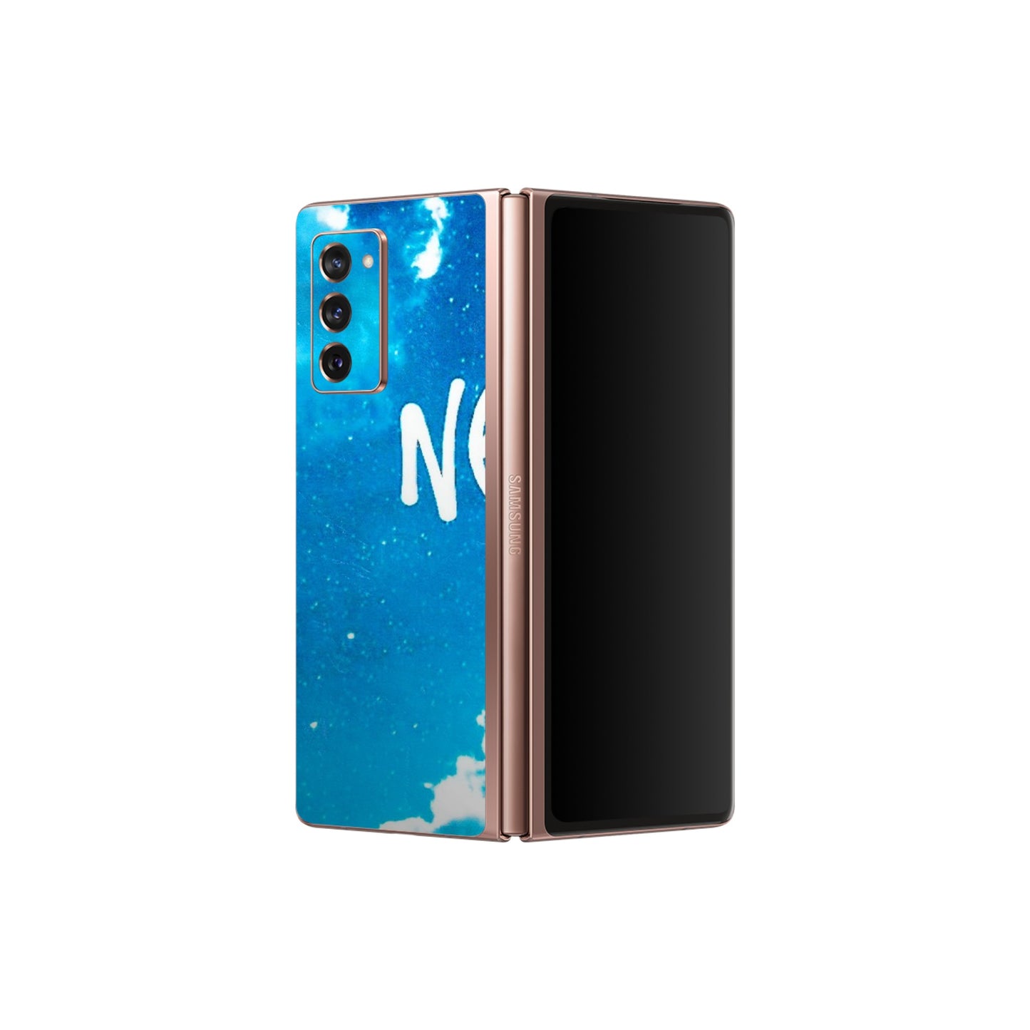 Samsung M/F/Note/Flip and C Phone Skins (All Models) - Never Give Up - 3D Embossed Finish (L-279) Samsung Galaxy Z Fold 2