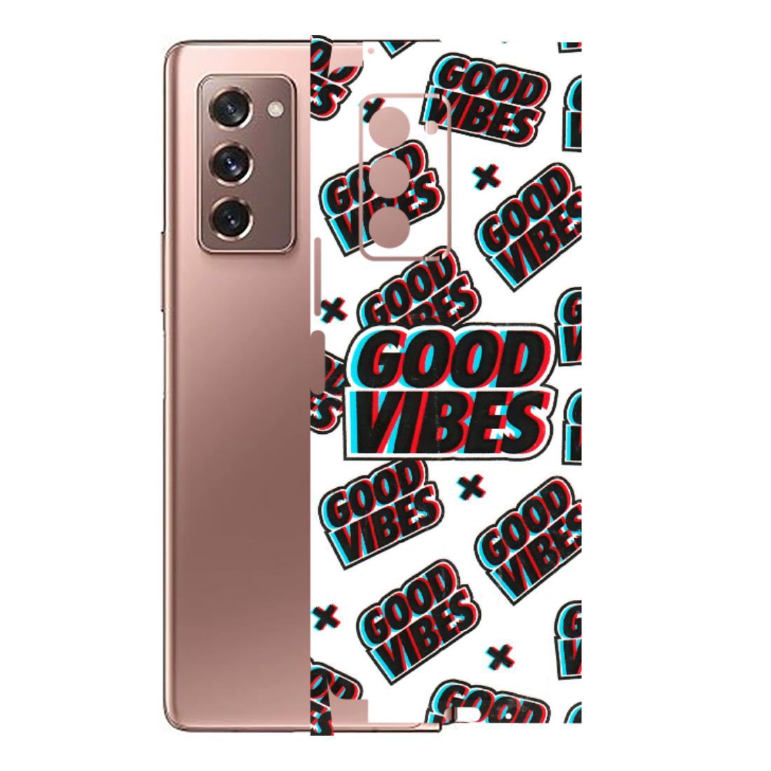 Samsung M/F/Note/Flip and C Phone Skins (All Models) - Good Vibes - 3D Embossed Finish (L-282) Samsung Galaxy Z Fold 2