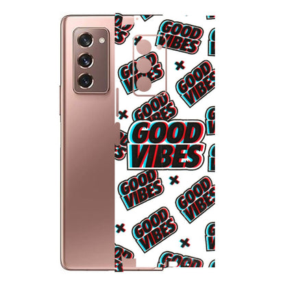 Samsung M/F/Note/Flip and C Phone Skins (All Models) - Good Vibes - 3D Embossed Finish (L-282) Samsung Galaxy Z Fold 2