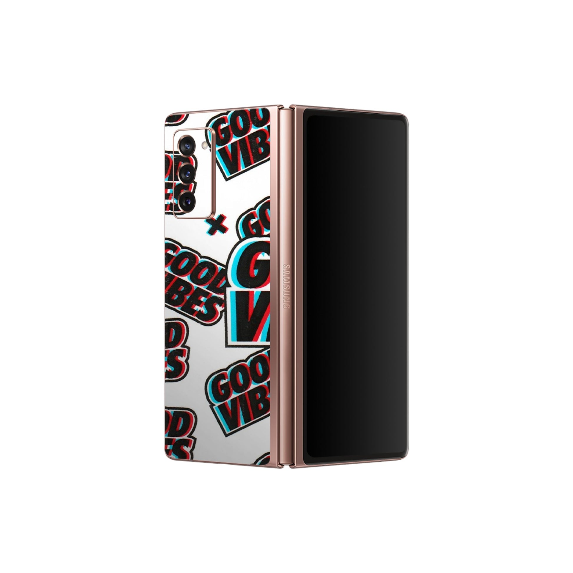 Samsung M/F/Note/Flip and C Phone Skins (All Models) - Good Vibes - 3D Embossed Finish (L-282) Samsung Galaxy Z Fold 2