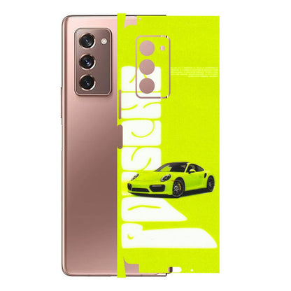 Samsung M/F/Note/Flip and C Phone Skins (All Models) - Lime Green Porche - 3D Embossed Finish (L-30) Samsung Galaxy Z Fold 2