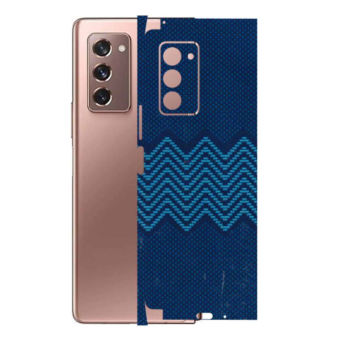 Samsung M/F/Note/Flip and C Phone Skins (All Models) - Blue Sober Waves - 3D Embossed Finish (L-306) Samsung Galaxy Z Fold 2
