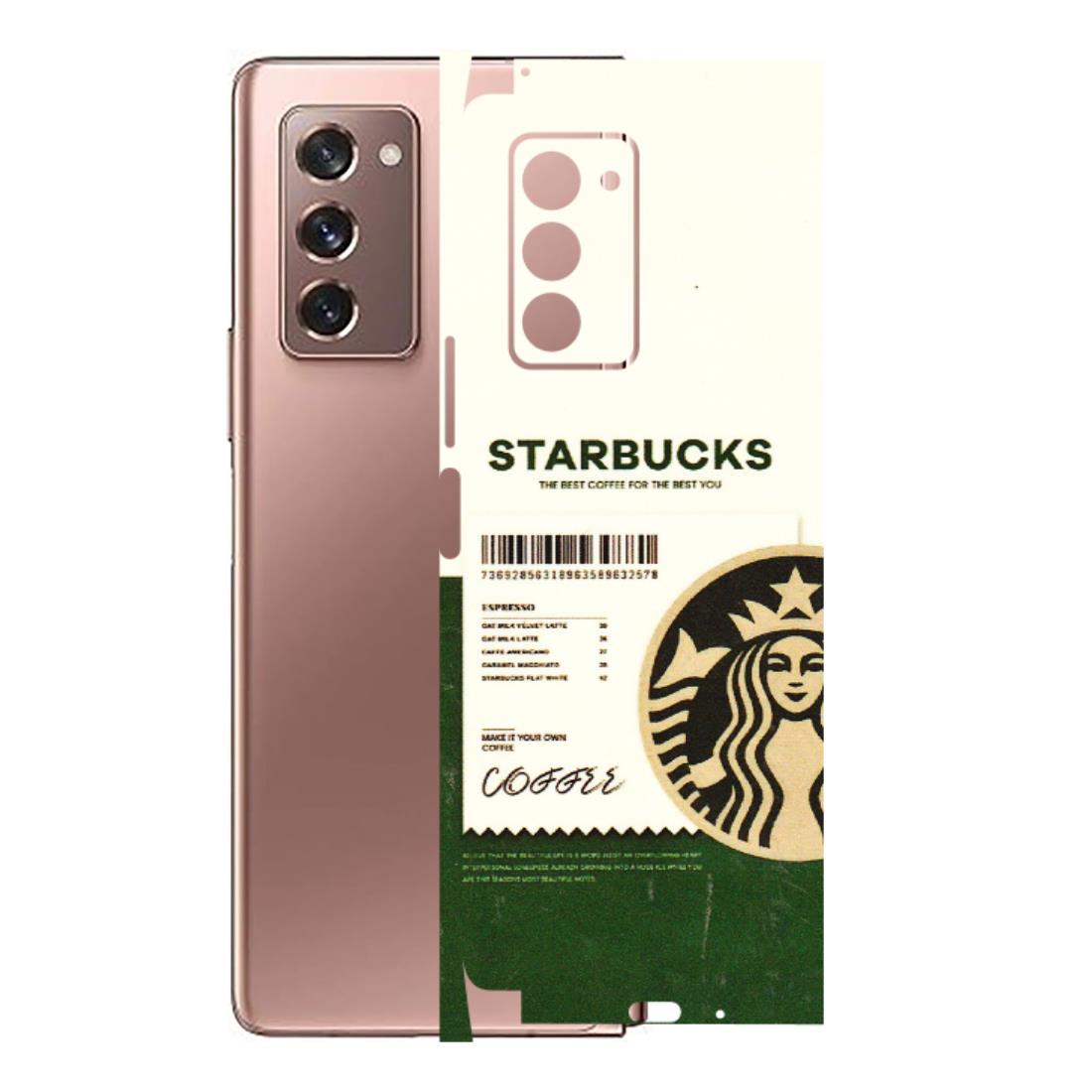 Samsung M/F/Note/Flip and C Phone Skins (All Models) - Starbucks Barcode - 3D Embossed Finish (L-308) Samsung Galaxy Z Fold 2