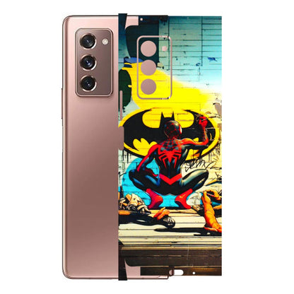 Samsung M/F/Note/Flip and C Phone Skins (All Models) - New Spiderman Bat Logo - 3D Embossed Finish (L-309) Samsung Galaxy Z Fold 2
