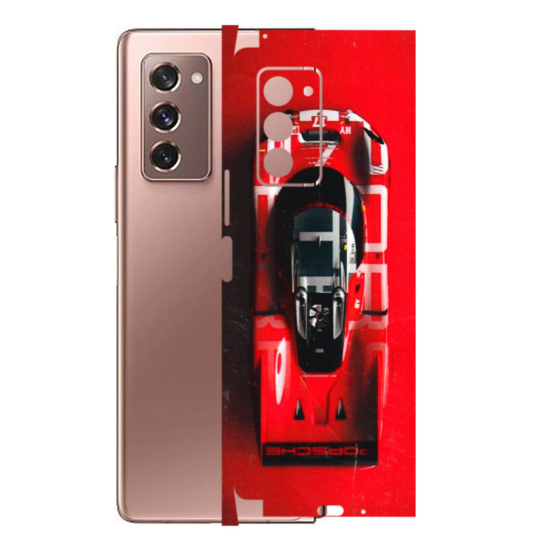 Samsung M/F/Note/Flip and C Phone Skins (All Models) - Red Porsche Car Logo - 3D Embossed Finish (L-315) Samsung Galaxy Z Fold 2