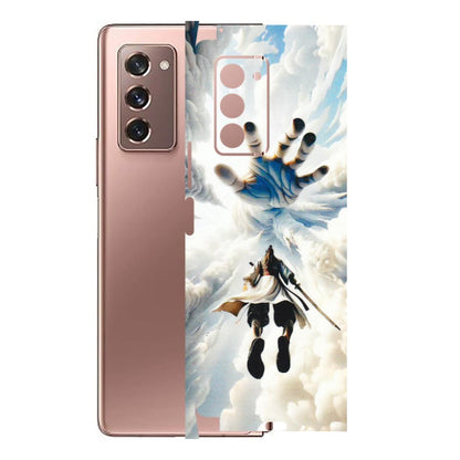 Samsung M/F/Note/Flip and C Phone Skins (All Models) - Big Hand With Monkey King - 3D Embossed Finish (L-323) Samsung Galaxy Z Fold 2