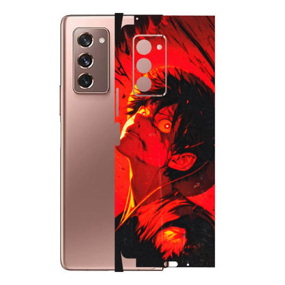 Samsung M/F/Note/Flip and C Phone Skins (All Models) - D.Luffy Power Up One Piece Anime - 3D Embossed Finish (L-326) Samsung Galaxy Z Fold 2