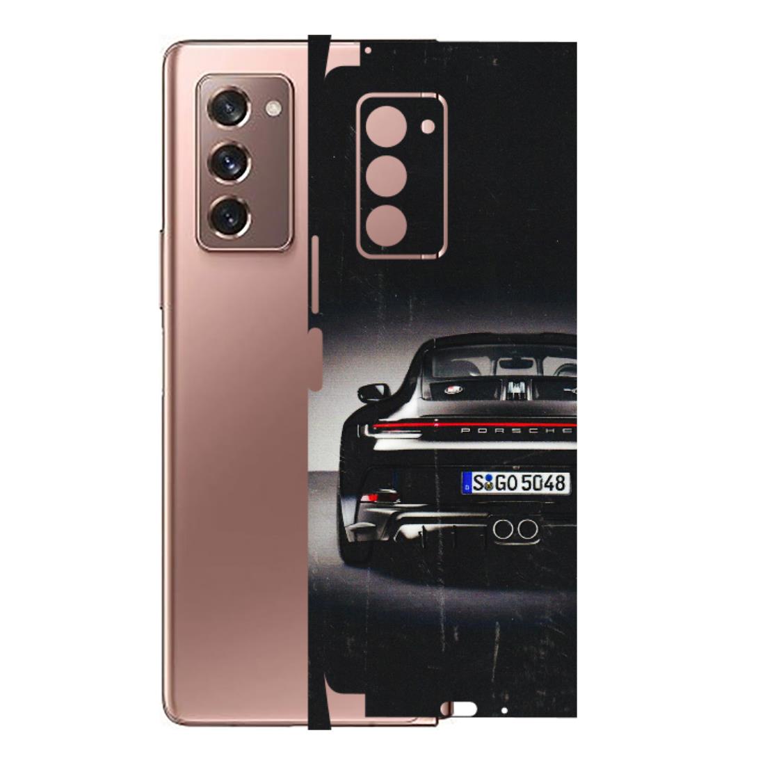 Samsung M/F/Note/Flip and C Phone Skins (All Models) - New Black Porsche GT3 - 3D Embossed Finish (L-327) Samsung Galaxy Z Fold 2