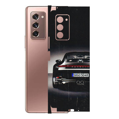 Samsung M/F/Note/Flip and C Phone Skins (All Models) - New Black Porsche GT3 - 3D Embossed Finish (L-327) Samsung Galaxy Z Fold 2