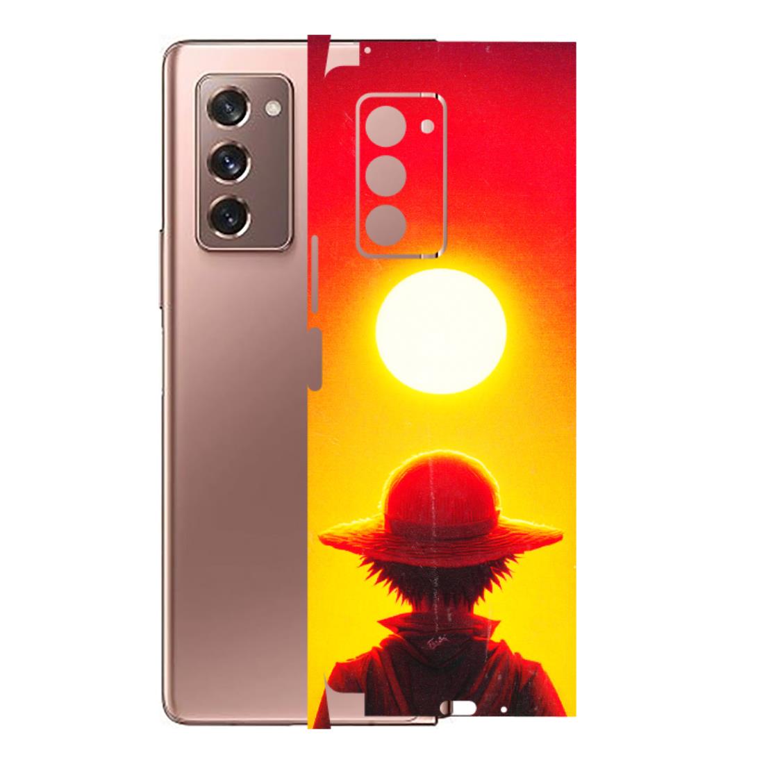 Samsung M/F/Note/Flip and C Phone Skins (All Models) - Cool Sunset With Monkey D.Luffy Anime - 3D Embossed Finish (L-329) Samsung Galaxy Z Fold 2