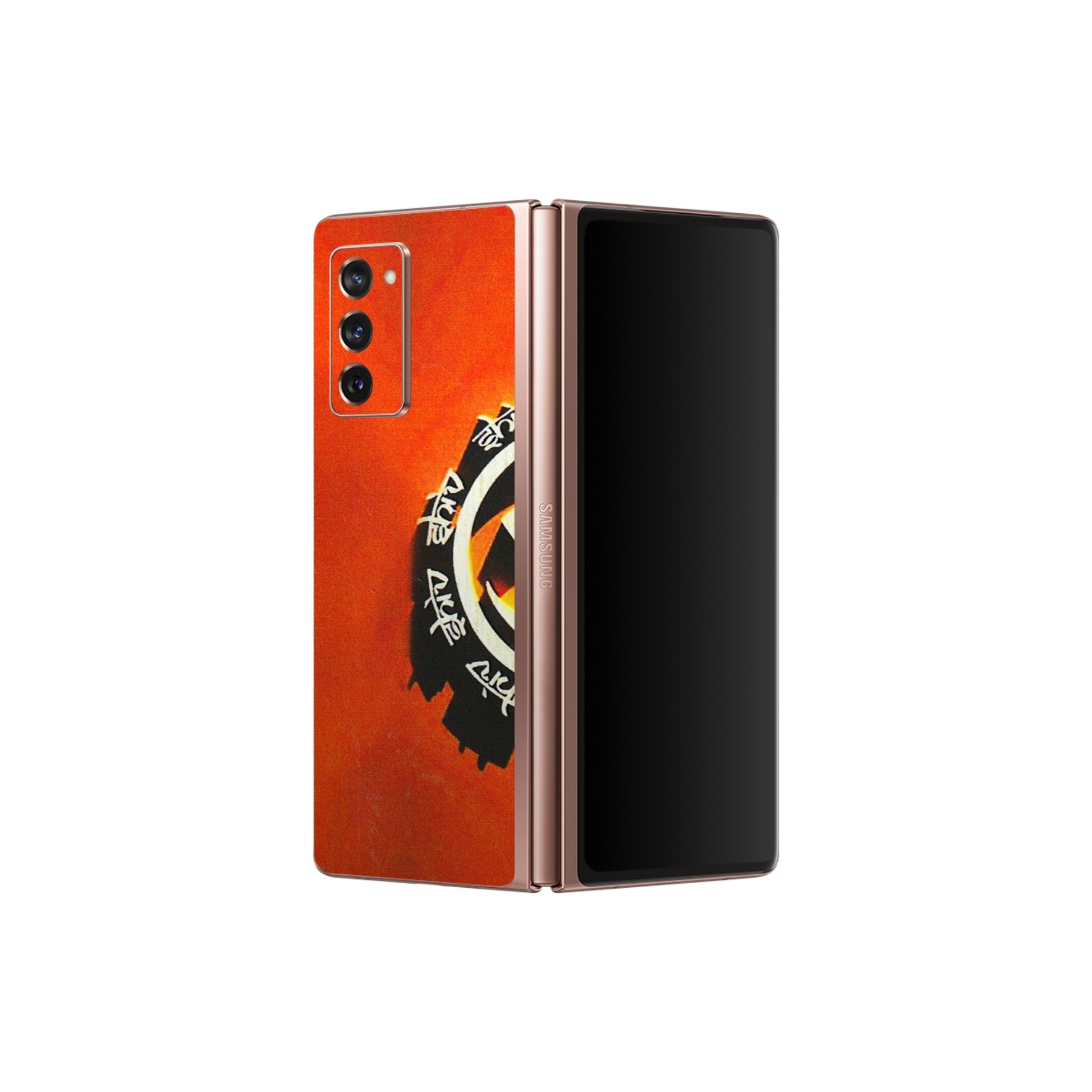 Samsung M/F/Note/Flip and C Phone Skins (All Models) - Aum Shiv Orange - 3D Embossed Finish (L-32) Samsung Galaxy Z Fold 2