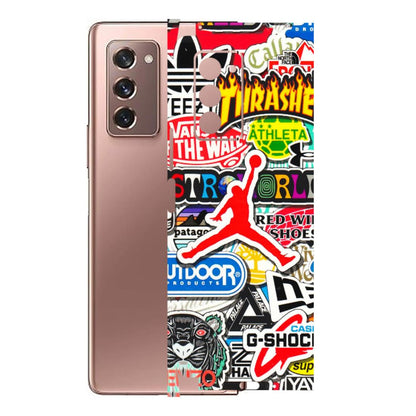 Samsung M/F/Note/Flip and C Phone Skins (All Models) - Multi Brands Sticker Graffiti - 3D Embossed Finish (L-37) Samsung Galaxy Z Fold 2