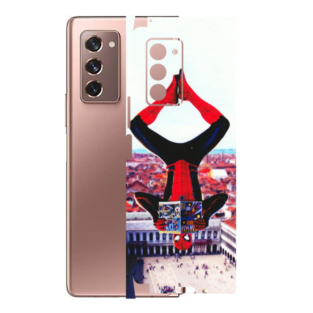 Samsung M/F/Note/Flip and C Phone Skins (All Models) - Spiderman Hanging - 3D Embossed Finish (L-53) Samsung Galaxy Z Fold 2