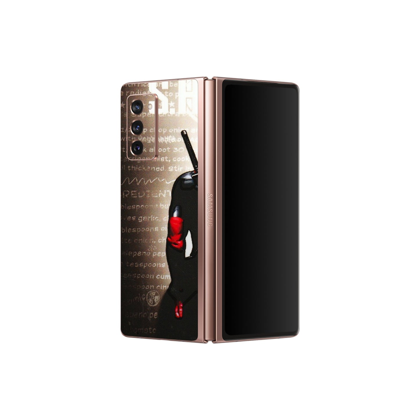 Samsung M/F/Note/Flip and C Phone Skins (All Models) - Deadpool - 3D Embossed Finish (L-56) Samsung Galaxy Z Fold 2