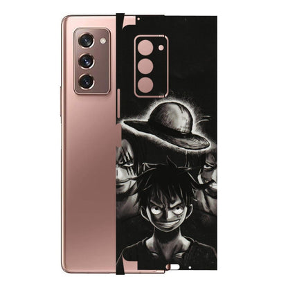 Samsung M/F/Note/Flip and C Phone Skins (All Models) - Black Luffy Hat - 3D Embossed Finish (L-57) Samsung Galaxy Z Fold 2