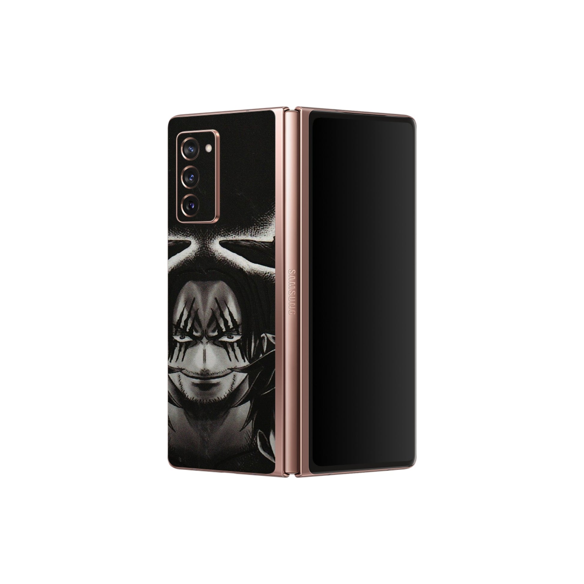 Samsung M/F/Note/Flip and C Phone Skins (All Models) - Black Luffy Hat - 3D Embossed Finish (L-57) Samsung Galaxy Z Fold 2