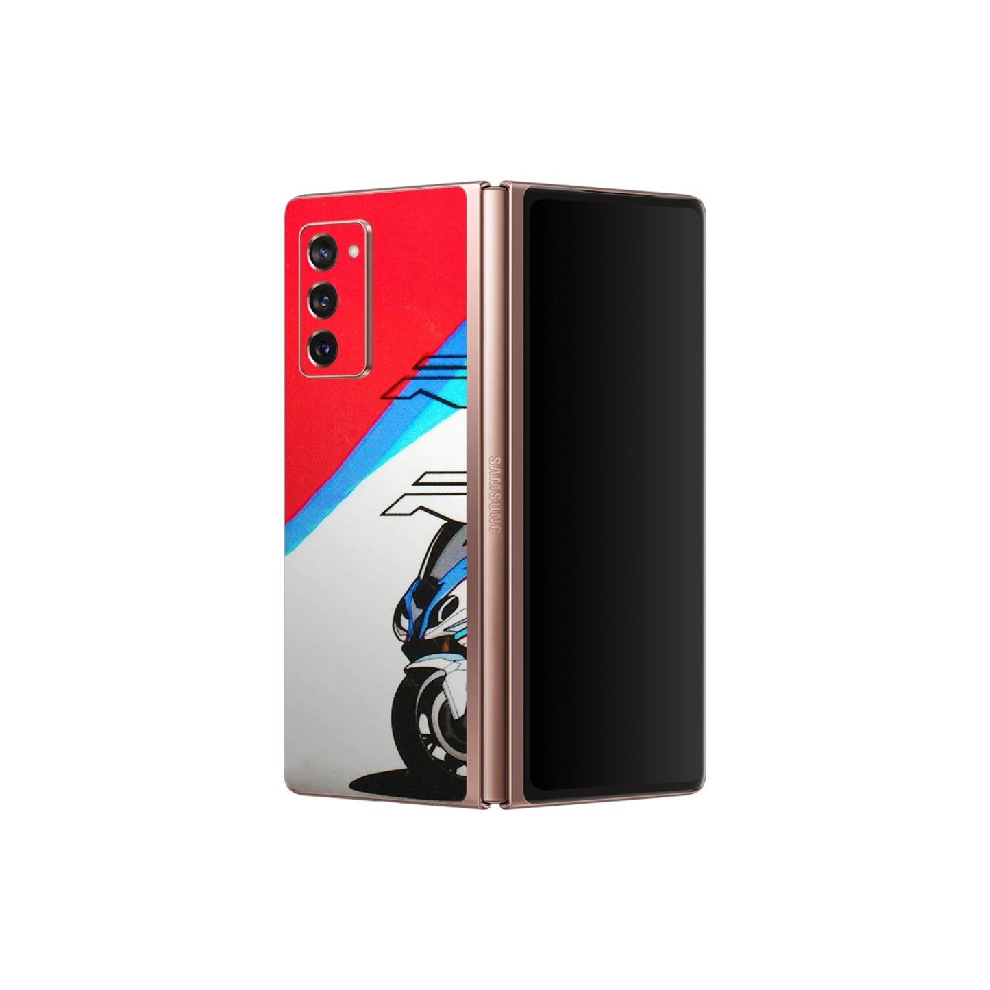 Samsung M/F/Note/Flip and C Phone Skins (All Models) - Bikers Love - 3D Embossed Finish (L-58) Samsung Galaxy Z Fold 2
