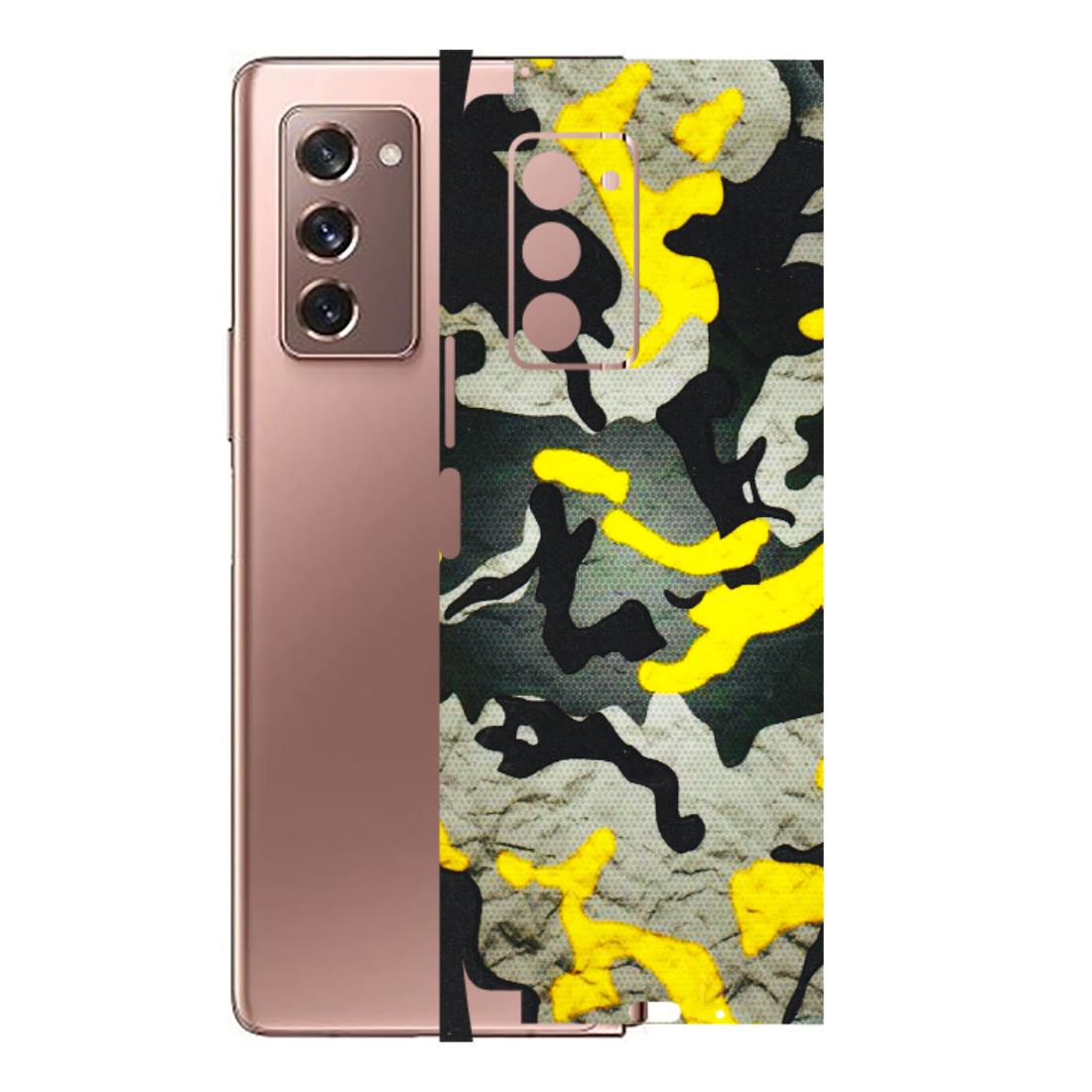 Samsung M/F/Note/Flip and C Phone Skins (All Models) - Yellow Camouflage - 3D Embossed Finish (L-61) Samsung Galaxy Z Fold 2