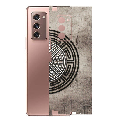 Samsung M/F/Note/Flip and C Phone Skins (All Models) - Mysterious Circular Design - 3D Embossed Finish (L-63) Samsung Galaxy Z Fold 2