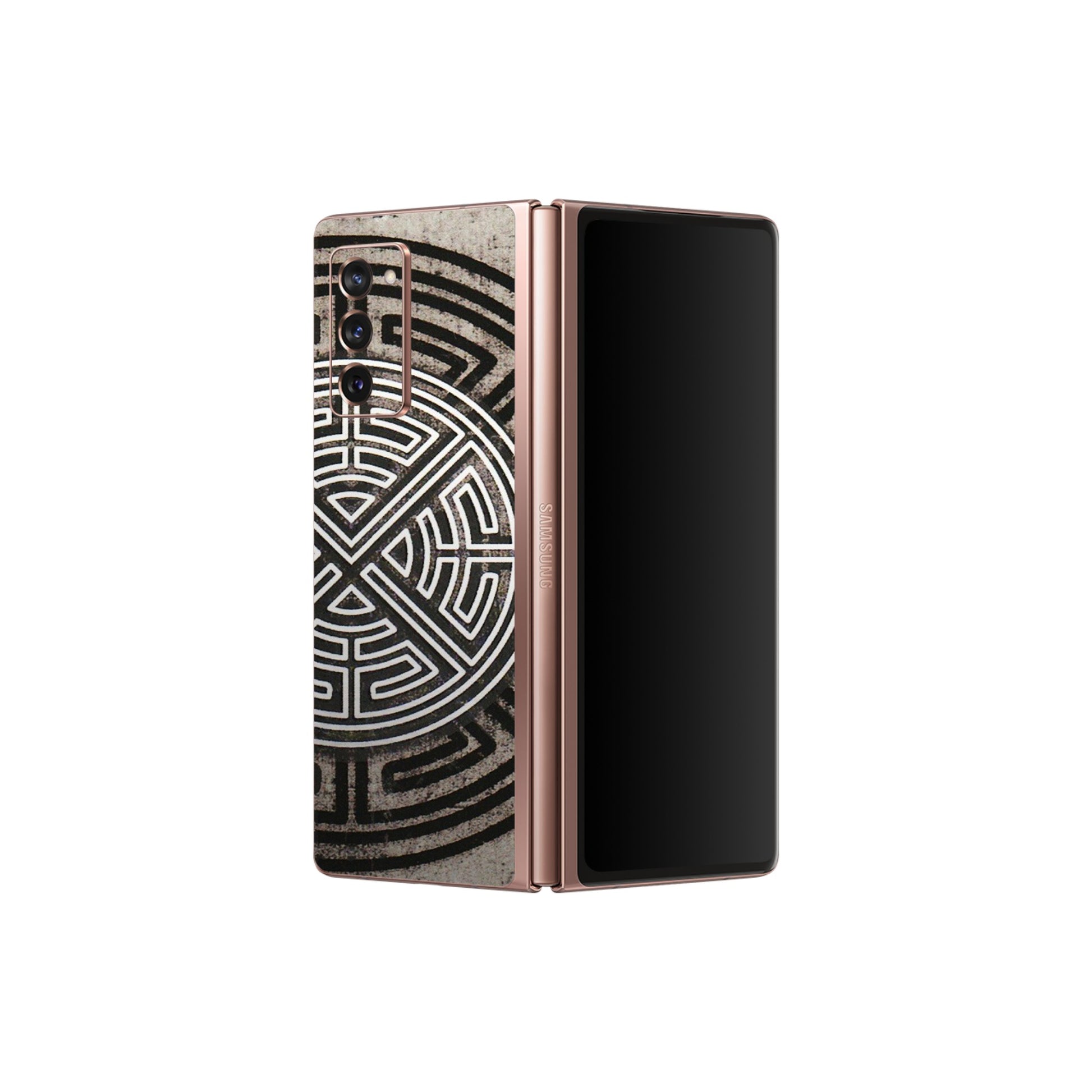 Samsung M/F/Note/Flip and C Phone Skins (All Models) - Mysterious Circular Design - 3D Embossed Finish (L-63) Samsung Galaxy Z Fold 2