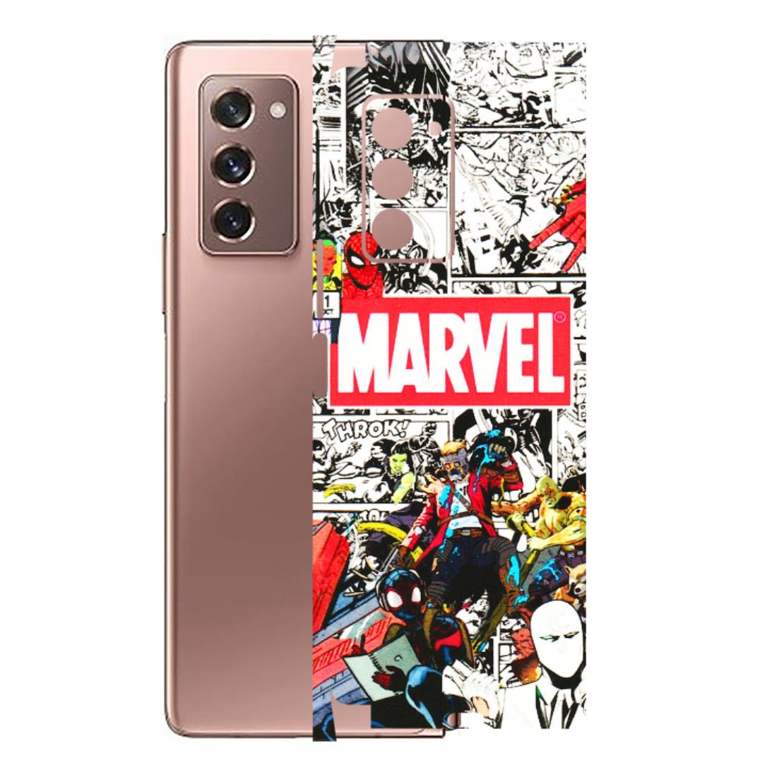 Samsung M/F/Note/Flip and C Phone Skins (All Models) - Marvel Colorful Comic - 3D Embossed Finish (L-64) Samsung Galaxy Z Fold 2