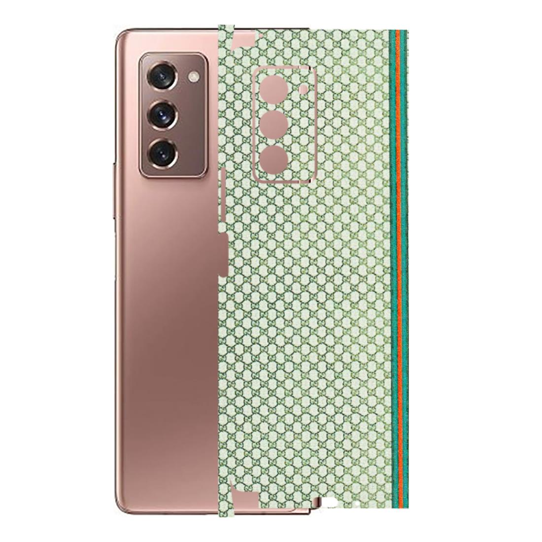 Samsung M/F/Note/Flip and C Phone Skins (All Models) - Gucci Fabric Pattern - 3D Embossed Finish (L-73) Samsung Galaxy Z Fold 2
