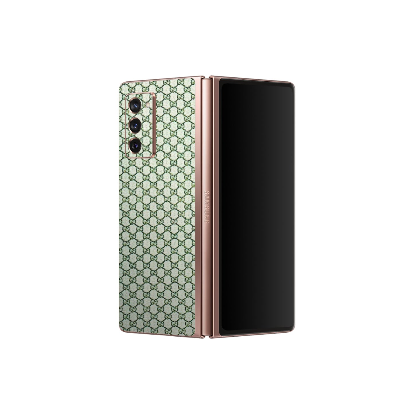 Samsung M/F/Note/Flip and C Phone Skins (All Models) - Gucci Fabric Pattern - 3D Embossed Finish (L-73) Samsung Galaxy Z Fold 2