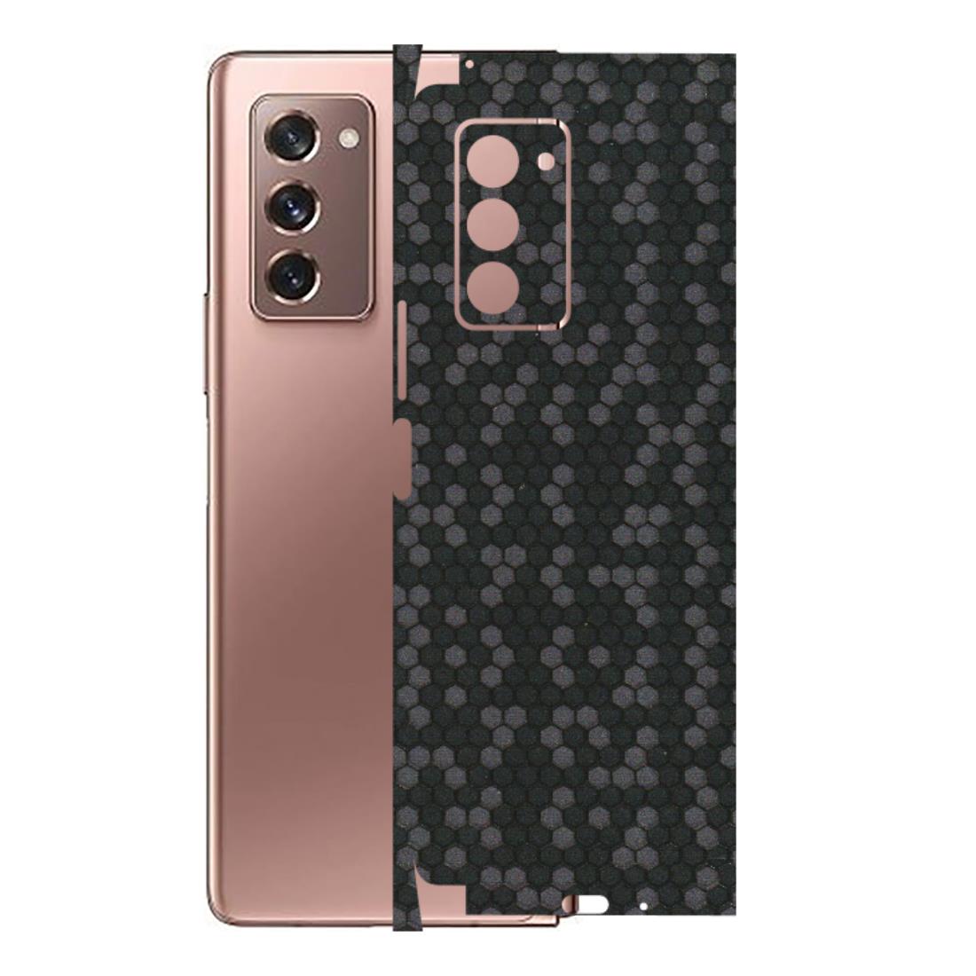Samsung M/F/Note/Flip and C Phone Skins (All Models) - Black Grey Honeycomb Sober - 3D Embossed Finish (L-85) Samsung Galaxy Z Fold 2