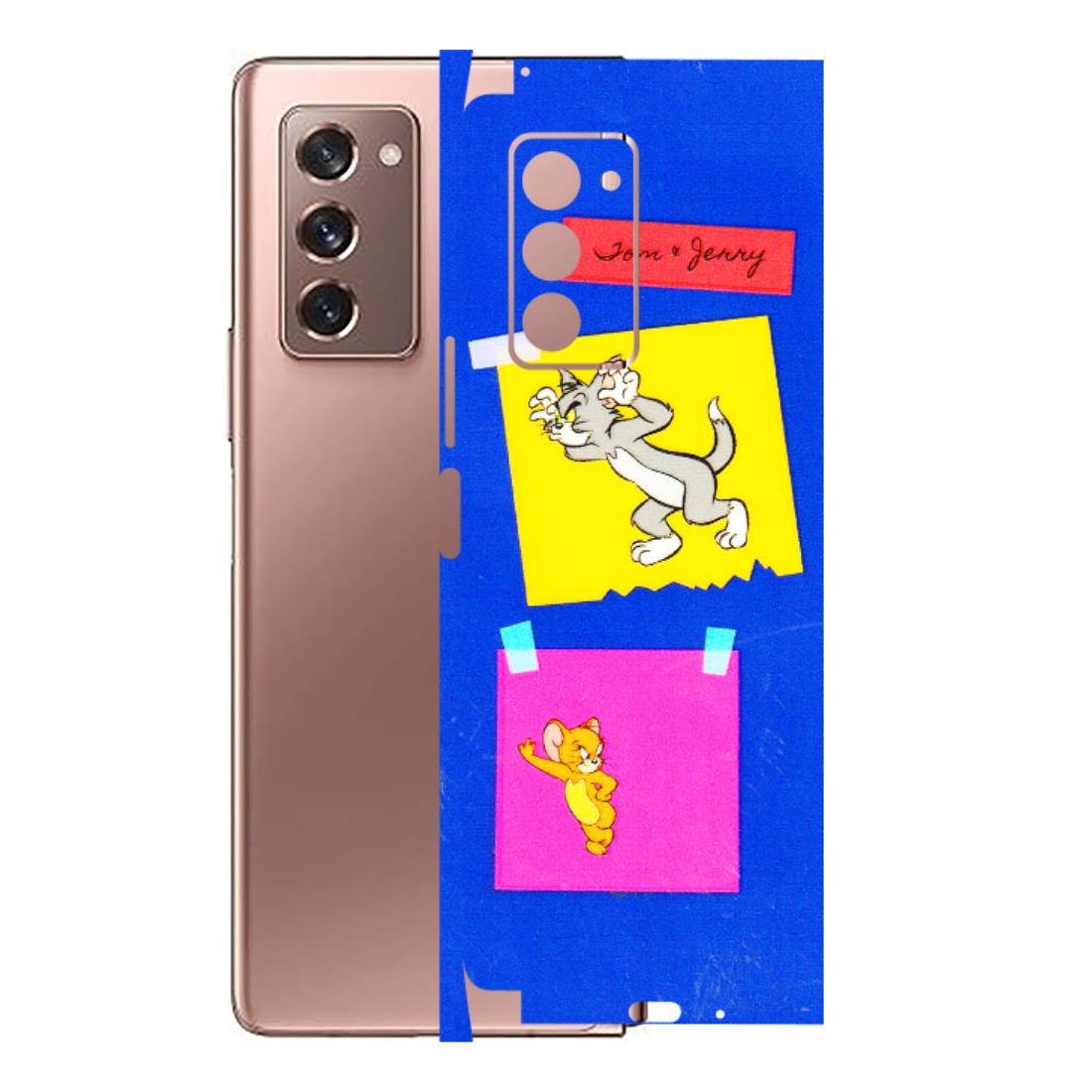 Samsung M/F/Note/Flip and C Phone Skins (All Models) - Tom N Jerry Sticky Notes - 3D Embossed Finish (L-88) Samsung Galaxy Z Fold 2