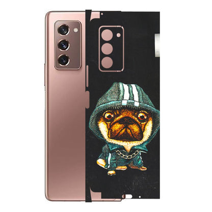 Samsung M/F/Note/Flip and C Phone Skins (All Models) - Puppy N Hoodie - 3D Embossed Finish (L-90) Samsung Galaxy Z Fold 2