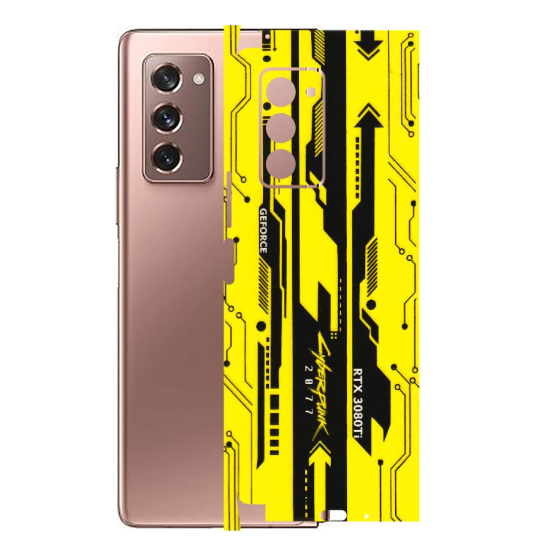 Samsung M/F/Note/Flip and C Phone Skins (All Models) - Yellow Cyberpunk - 3D Embossed Finish (L-93) Samsung Galaxy Z Fold 2