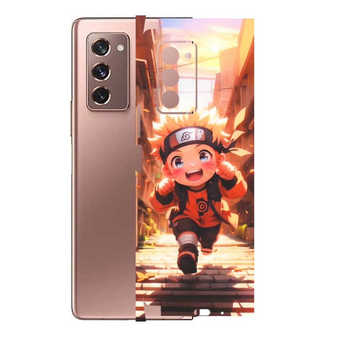 Samsung M/F/Note/Flip and C Phone Skins (All Models) - Naruto Cute Toon Running - Matte Finish (M-04) Samsung Galaxy Z Fold 2