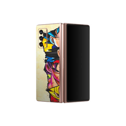 Samsung M/F/Note/Flip and C Phone Skins (All Models) - Angry Multi Anime - Matte Finish (M-113) Samsung Galaxy Z Fold 2