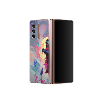 Samsung M/F/Note/Flip and C Phone Skins (All Models) - New Wild Wolf Abstract - Matte Finish (M-125) Samsung Galaxy Z Fold 2