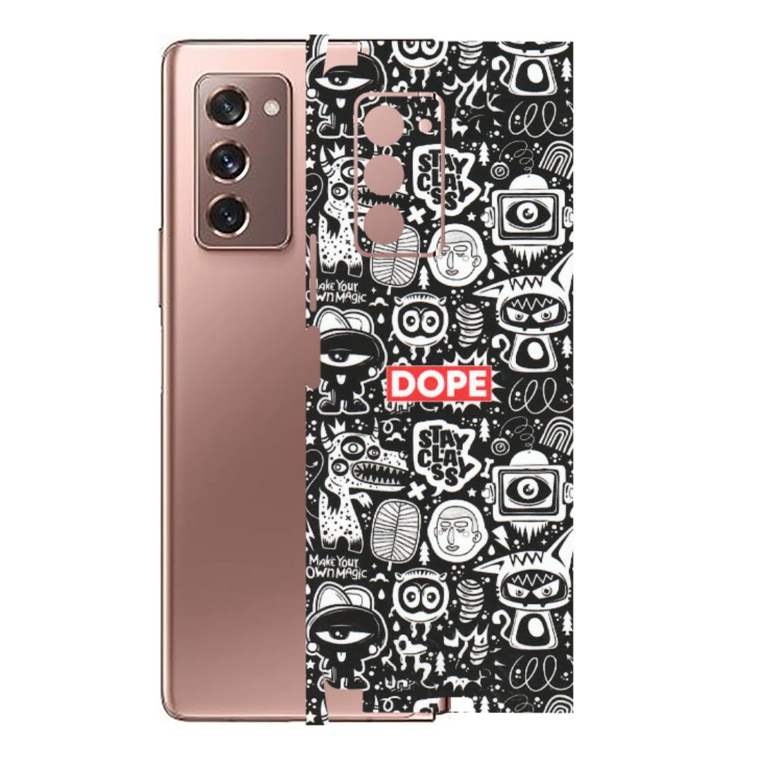 Samsung M/F/Note/Flip and C Phone Skins (All Models) - Dope Stay Classy Black Doodles - Matte Finish (M-126) Samsung Galaxy Z Fold 2