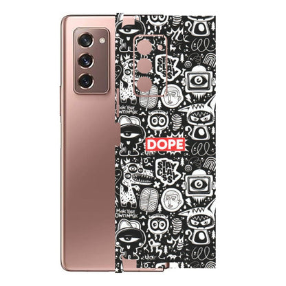 Samsung M/F/Note/Flip and C Phone Skins (All Models) - Dope Stay Classy Black Doodles - Matte Finish (M-126) Samsung Galaxy Z Fold 2