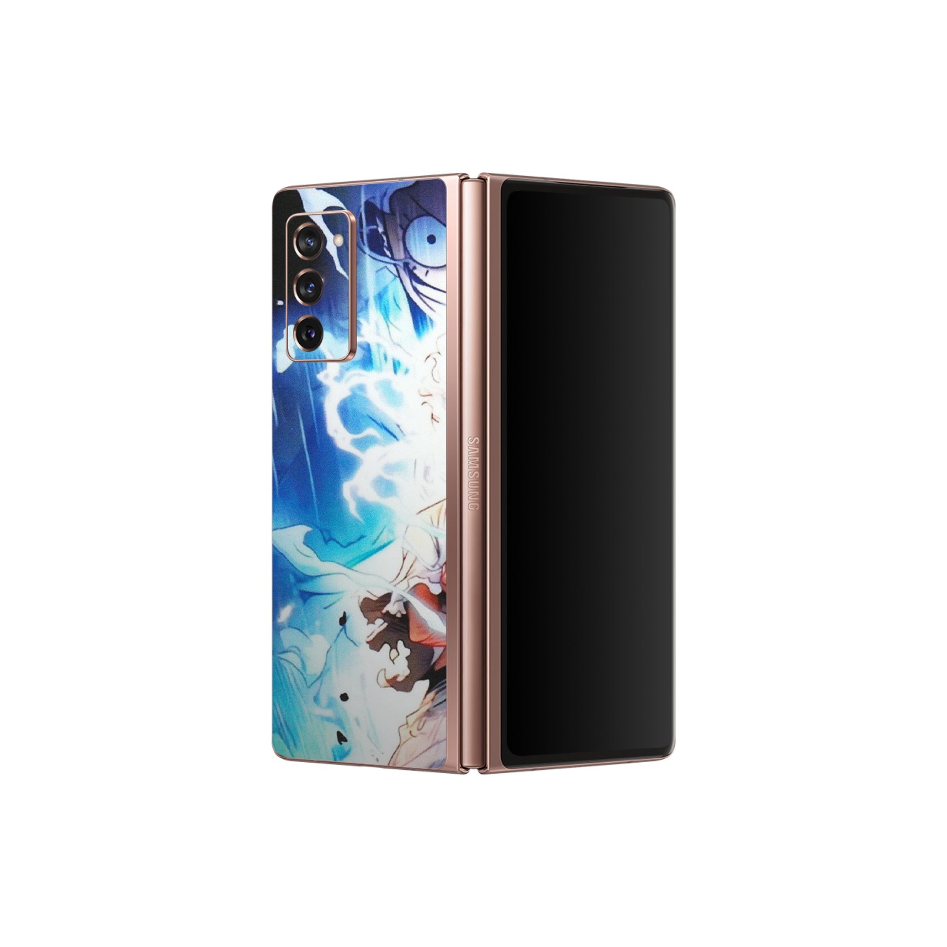 Samsung M/F/Note/Flip and C Phone Skins (All Models) - Blue Thunder Luffy Anime - Matte Finish (M-132) Samsung Galaxy Z Fold 2