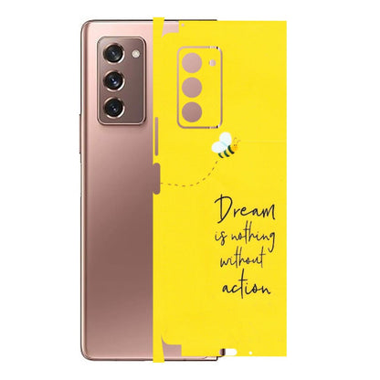 Samsung M/F/Note/Flip and C Phone Skins (All Models) - Dream Is Nothing Without Action - Matte Finish (M-138) Samsung Galaxy Z Fold 2