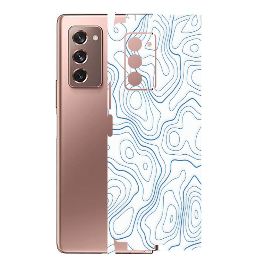 Samsung M/F/Note/Flip and C Phone Skins (All Models) - Blue And White Swirls - Matte Finish (M-139) Samsung Galaxy Z Fold 2