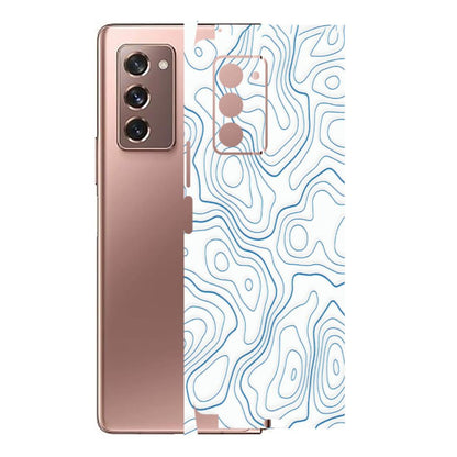 Samsung M/F/Note/Flip and C Phone Skins (All Models) - Blue And White Swirls - Matte Finish (M-139) Samsung Galaxy Z Fold 2