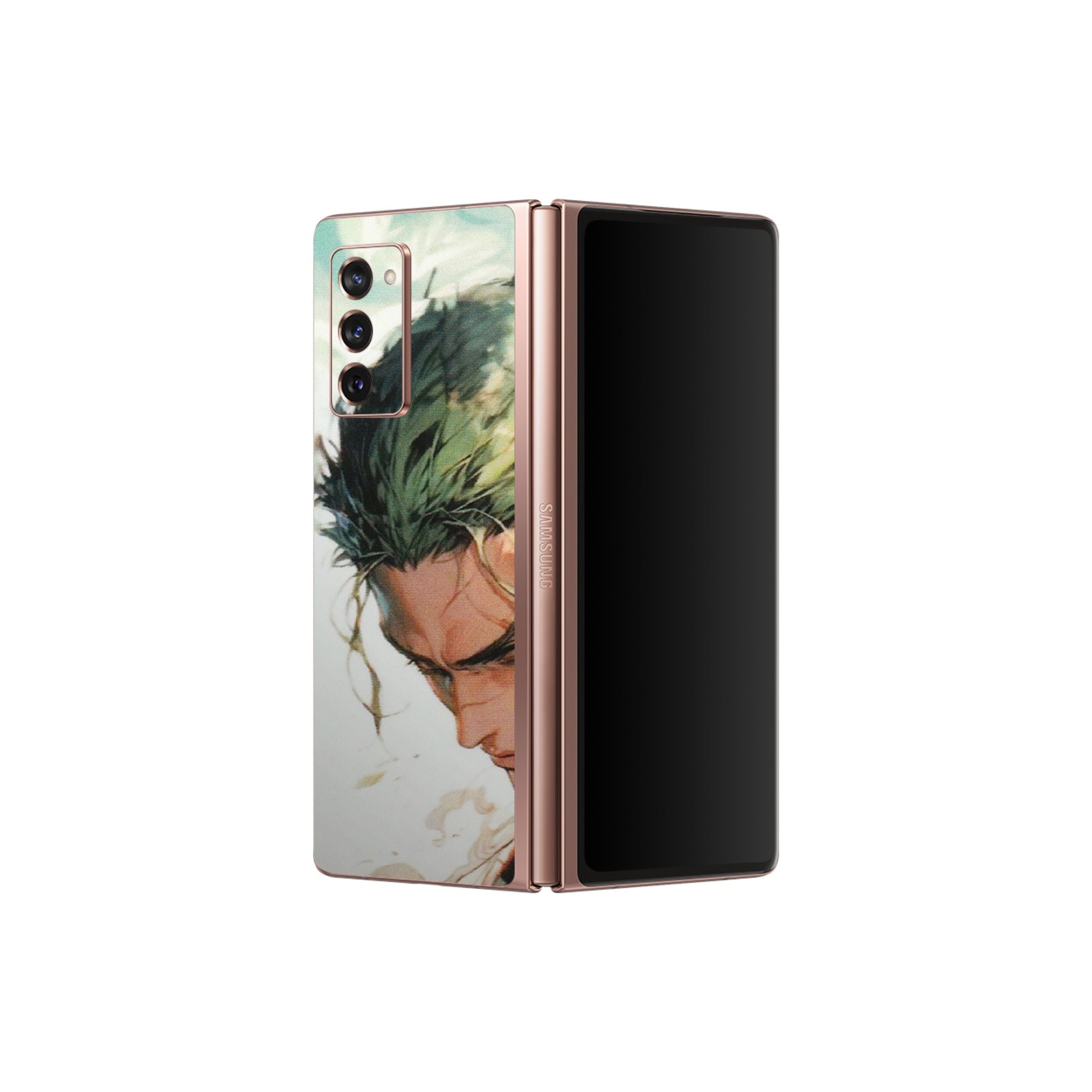 Samsung M/F/Note/Flip and C Phone Skins (All Models) - New Roronoa Zoro One Picece Anime - Matte Finish (M-140) Samsung Galaxy Z Fold 2