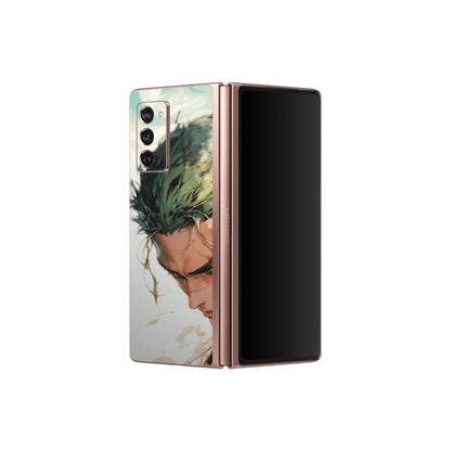 Samsung M/F/Note/Flip and C Phone Skins (All Models) - New Roronoa Zoro One Picece Anime - Matte Finish (M-140) Samsung Galaxy Z Fold 2