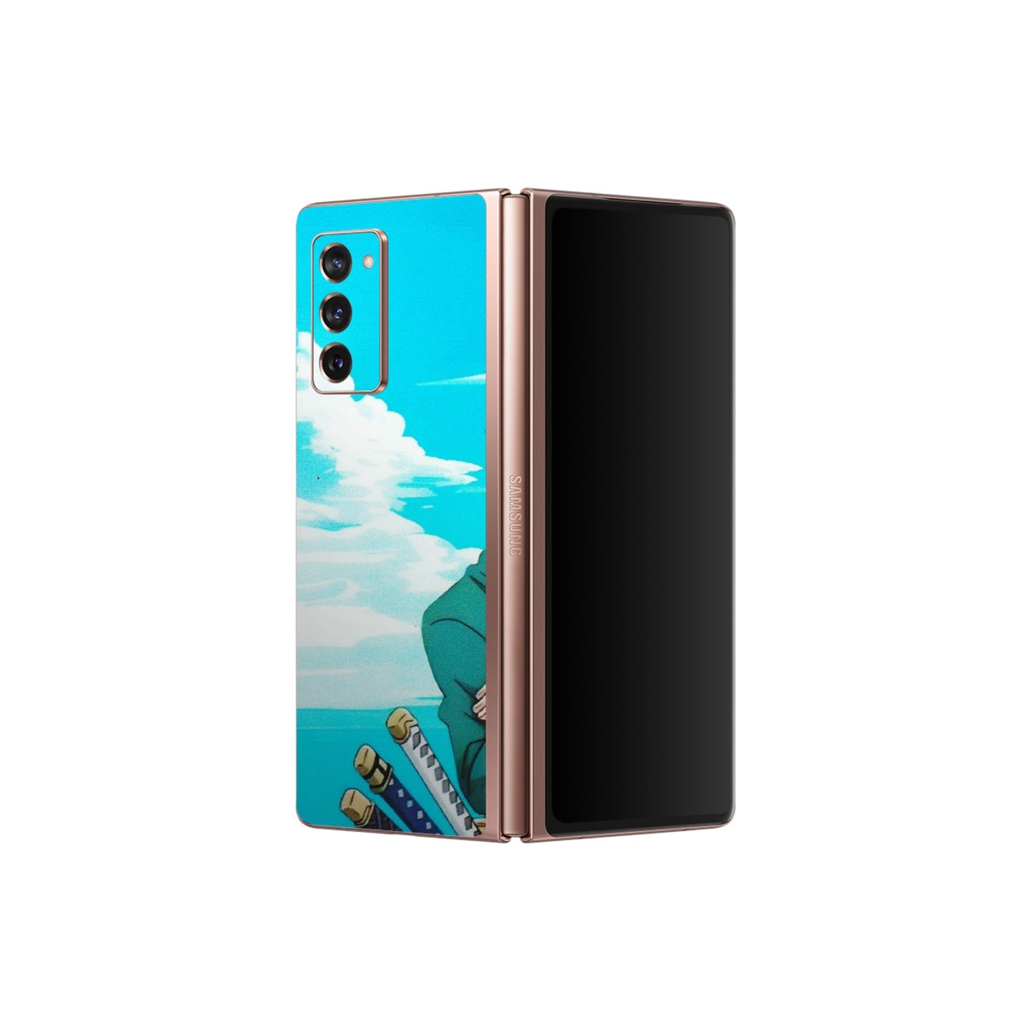 Samsung M/F/Note/Flip and C Phone Skins (All Models) - Cool Swordman Zoro Anime - Matte Finish (M-143) Samsung Galaxy Z Fold 2